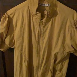 Womens Gold Size 18 Plus Zip Front Blouse/Jacket